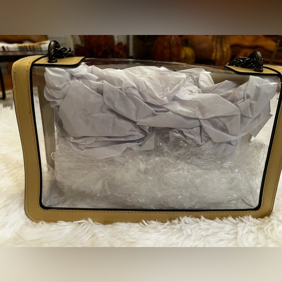 NEW Luxury Inspired Clear Purse Stadium Crossbody Bag in Warm Beige - Picture 5 of 7